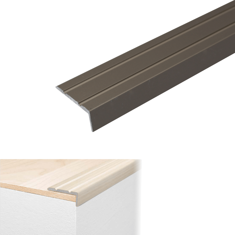A31 25 x 10mm Anodised Aluminium Self Adhesive Stair Nosing Edge Trim