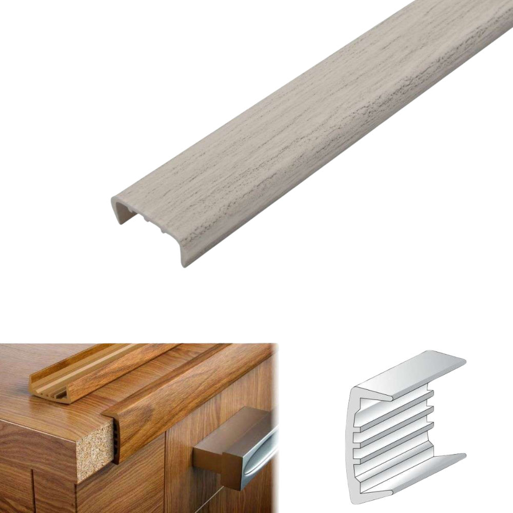 PVC U Section Melamine Furniture Plastic Edge Trim 18mm 2.6m long