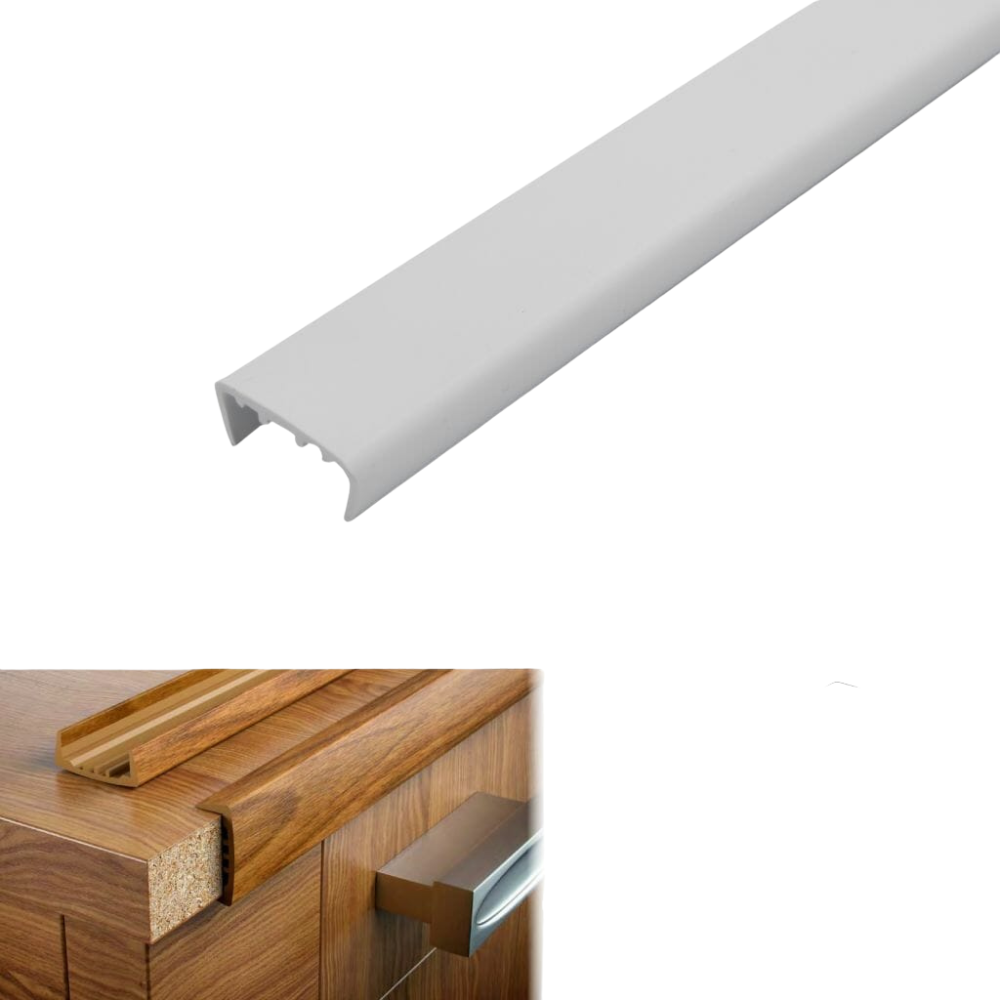 PVC U Section Melamine Furniture Plastic Edge Trim 18mm 2.6m long