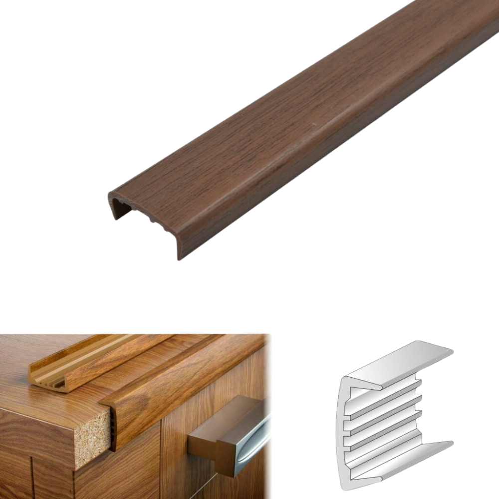 PVC U Section Melamine Furniture Plastic Edge Trim 18mm 2.6m long