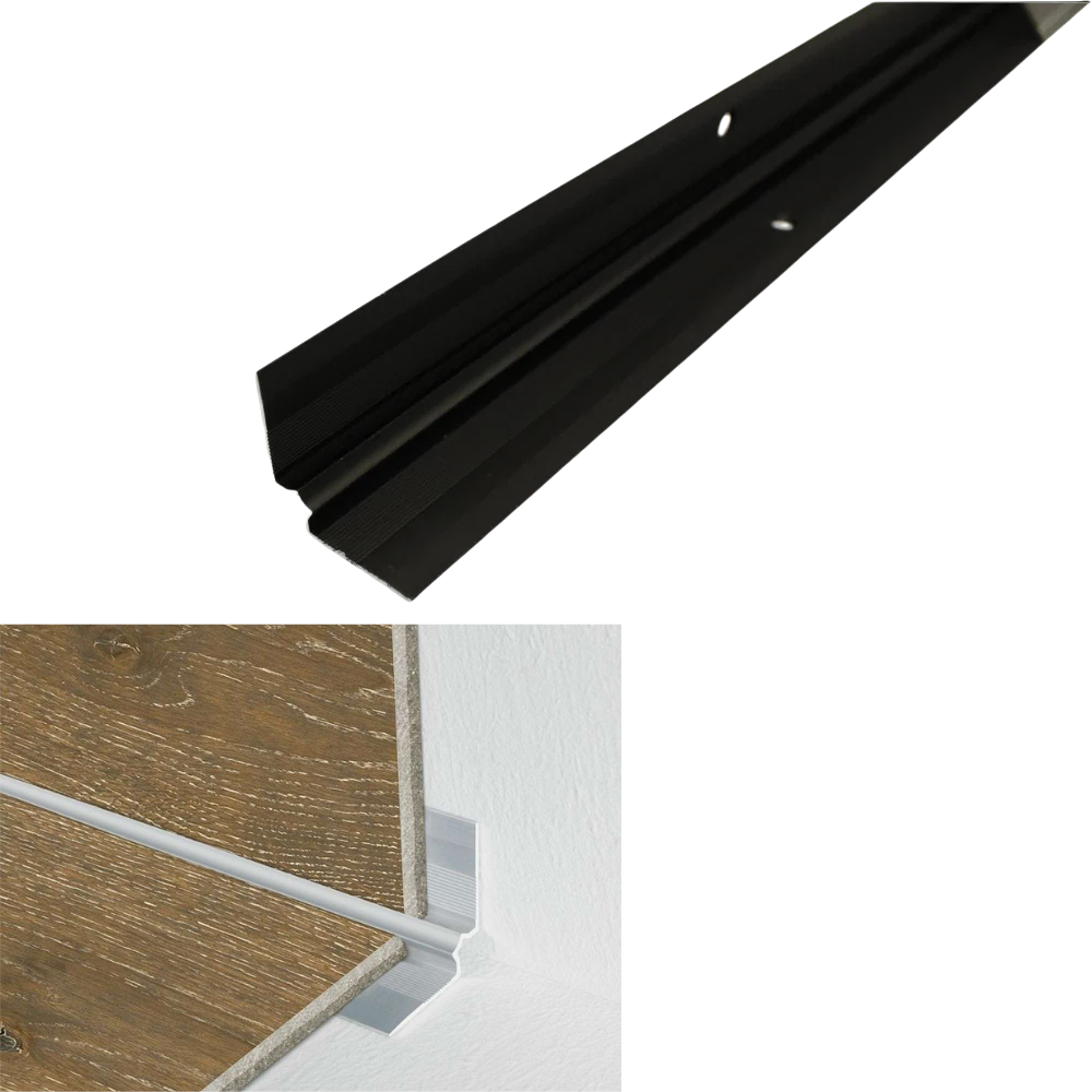 C31 28 x 28mm Anodised Aluminium LVT Stair nosing Inner Corner For 5mm Flooring