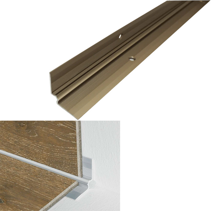 C31 28 x 28mm Anodised Aluminium LVT Stair nosing Inner Corner For 5mm Flooring