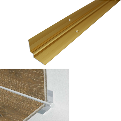 C31 28 x 28mm Anodised Aluminium LVT Stair nosing Inner Corner For 5mm Flooring