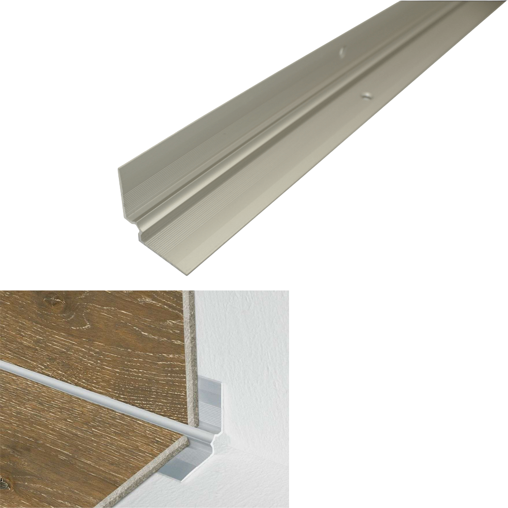 C31 28 x 28mm Anodised Aluminium LVT Stair nosing Inner Corner For 5mm Flooring