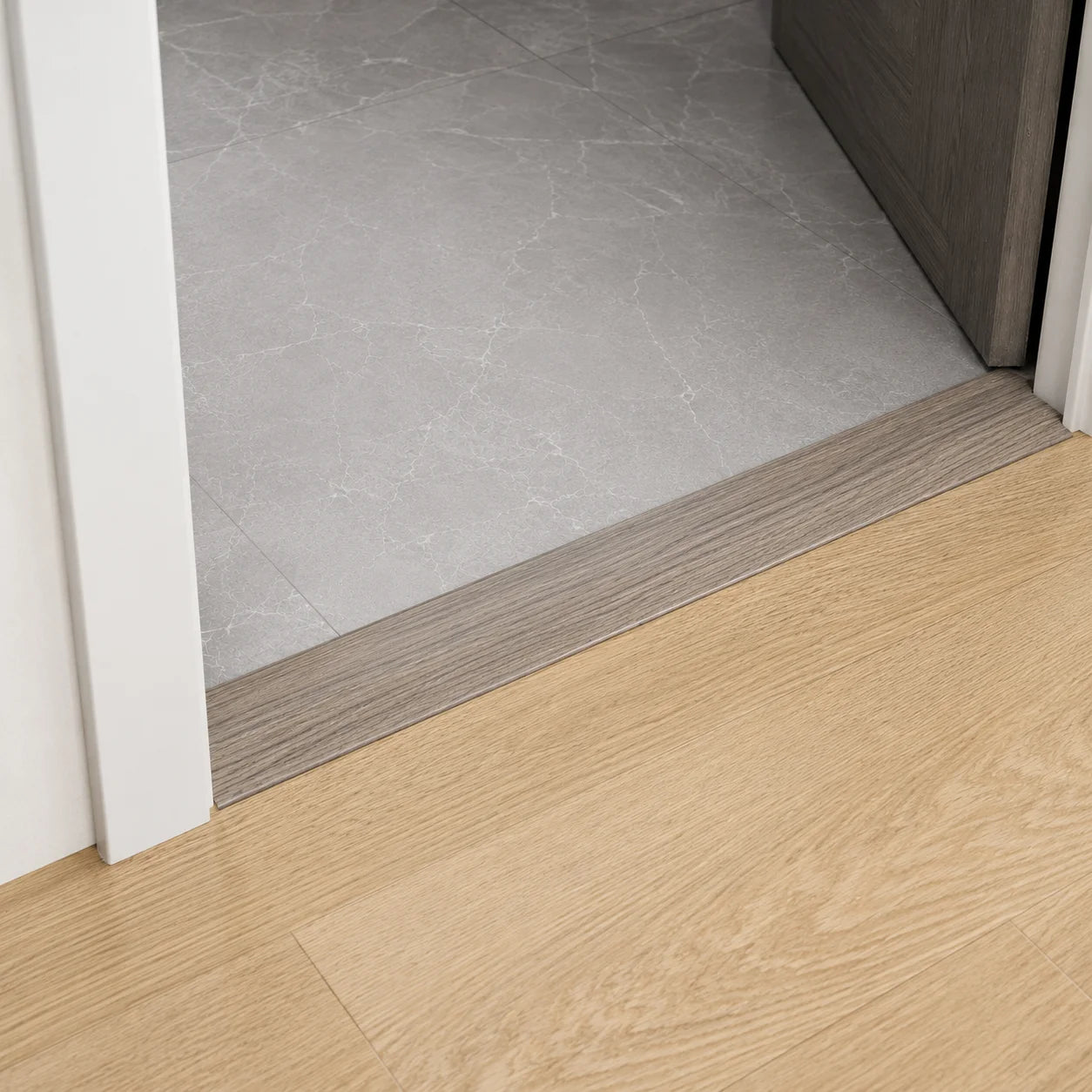 E64 40mm Pvc Wood Effect Door Threshold Strip Usage Image
