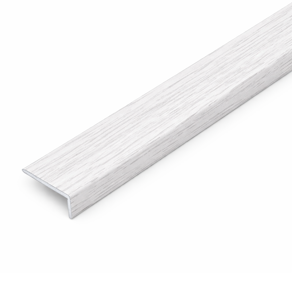 Vanilla Oak Aluminium wood effect self-adhesive stair nosing A31 25×10mm providing clean edge finish on stairs