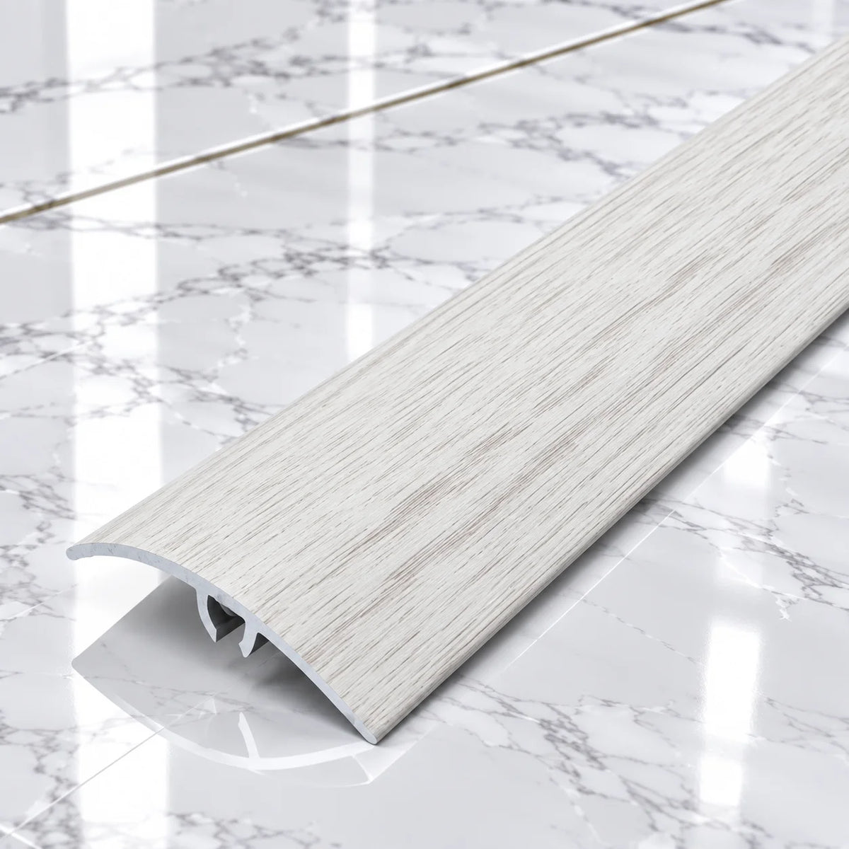 50mm Wood Effect Aluminium Adjustable Threshold Strip In Vanilla Oak Color