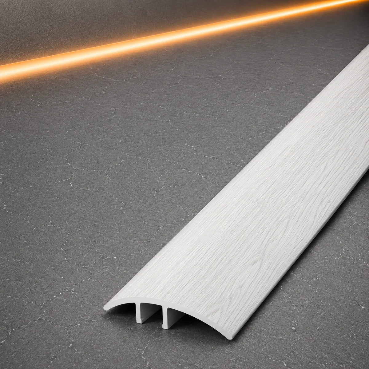 E64 40mm Pvc Wood Effect Door Threshold Strip in Vanilla Oak Color