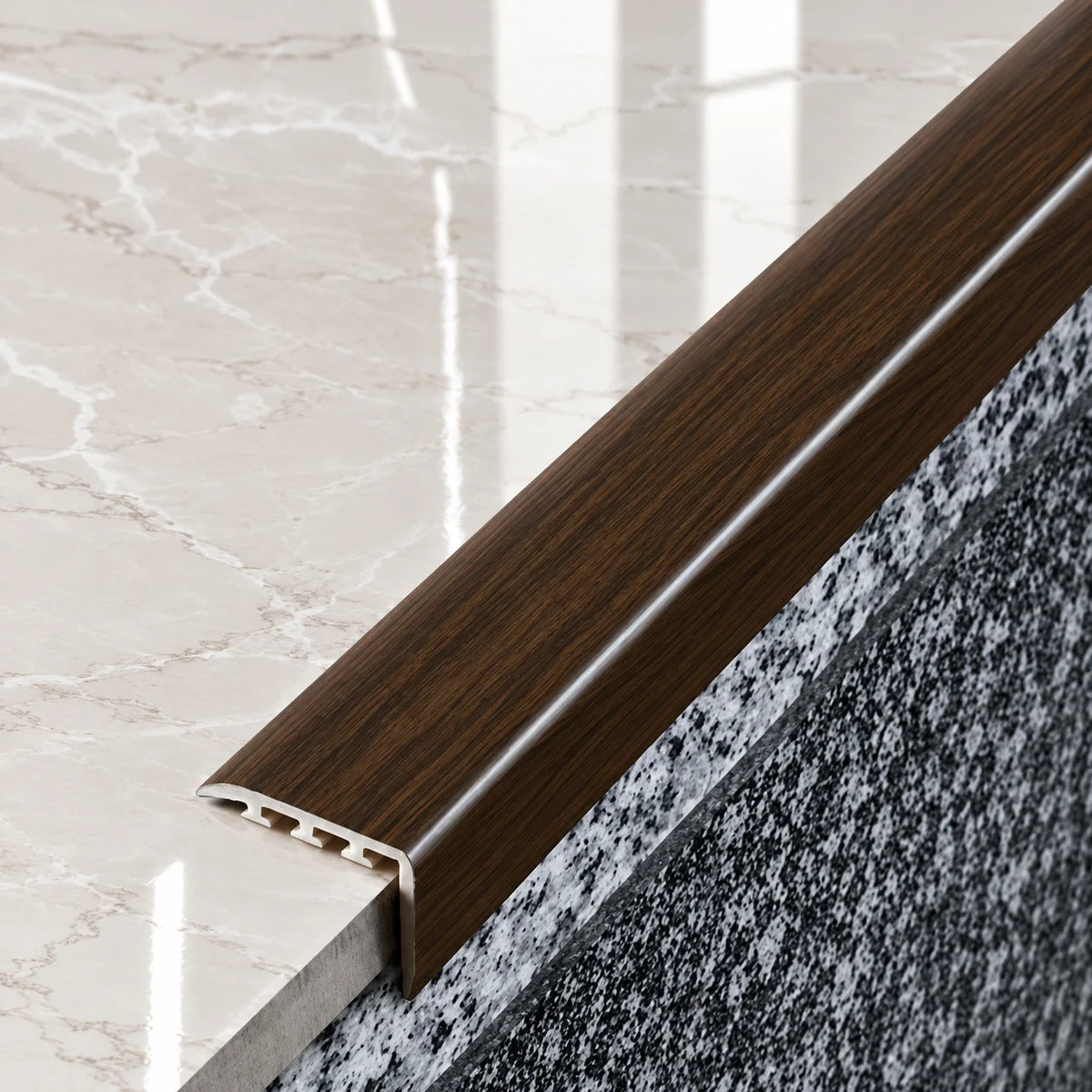D-K0300 25x25mm Wood Effect PVC Stair Nosing Venge 0P