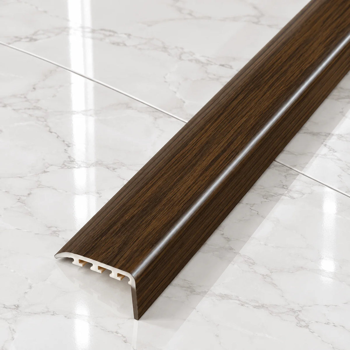 30x30mm PVC Wood Effect Stair Nosing Edge Trim In Venge Color
