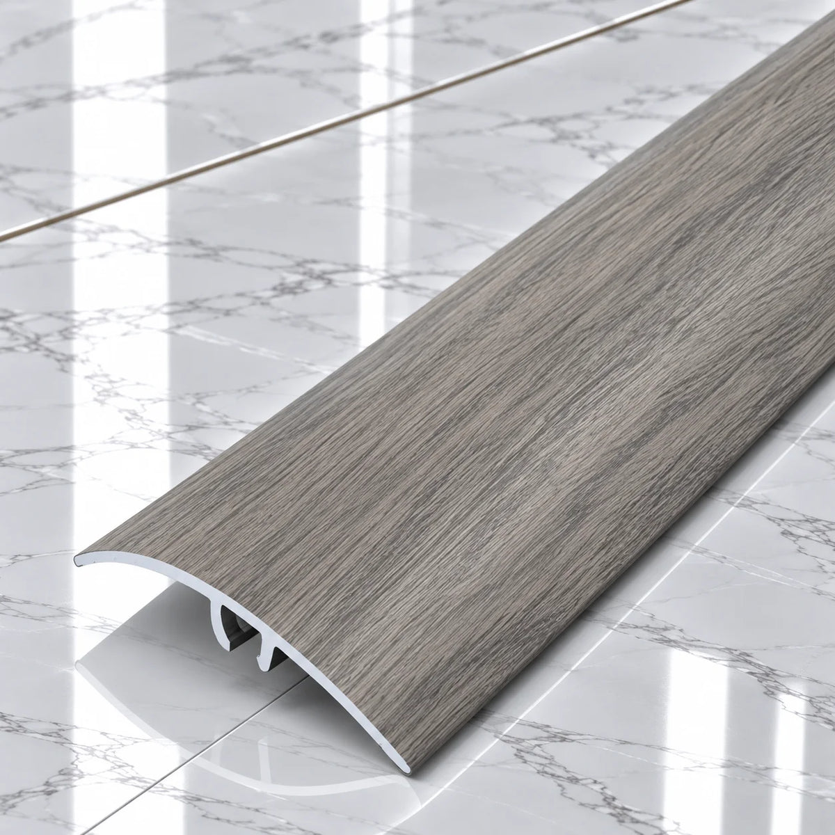 50mm Wood Effect Aluminium Adjustable Threshold Strip In Verden Oak Color