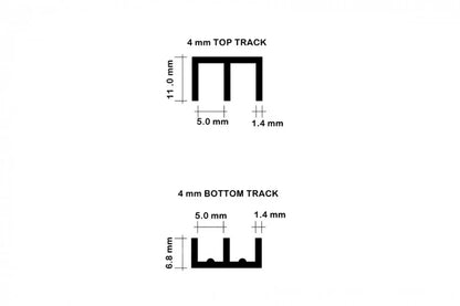 Vivarium Top & Bottom Double Channel Glass Runners Track