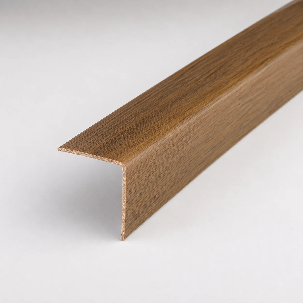 PVC Plastic Edge Protector Moulding Wood Effect Corner Angle Trim 90° In Walnut Color