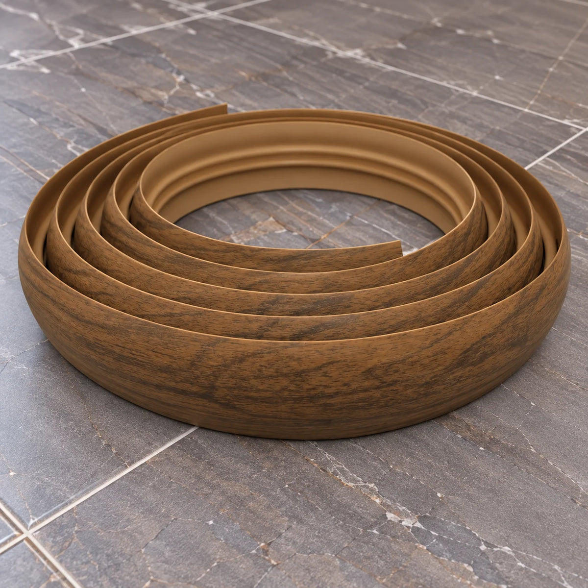 40mm Flex Line Pvc Flexible Flooring Transition Profile Door Threshold In Walnut Color