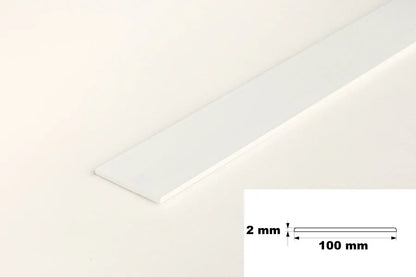 White PVC Plastic Bar Strip Roll Flat Architrave Trim Various Sizes