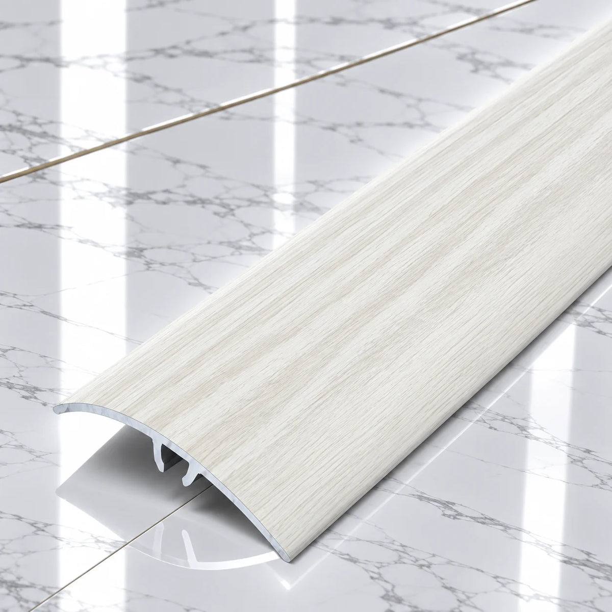 50mm Wood Effect Aluminium Adjustable Threshold Strip In White Oak Color