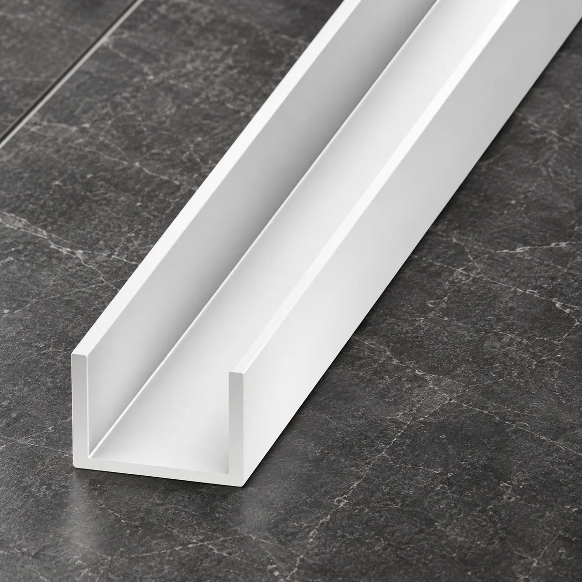 PVC U Channel Profile Edge Trim 1m | Black & White 39.37 Inch 
