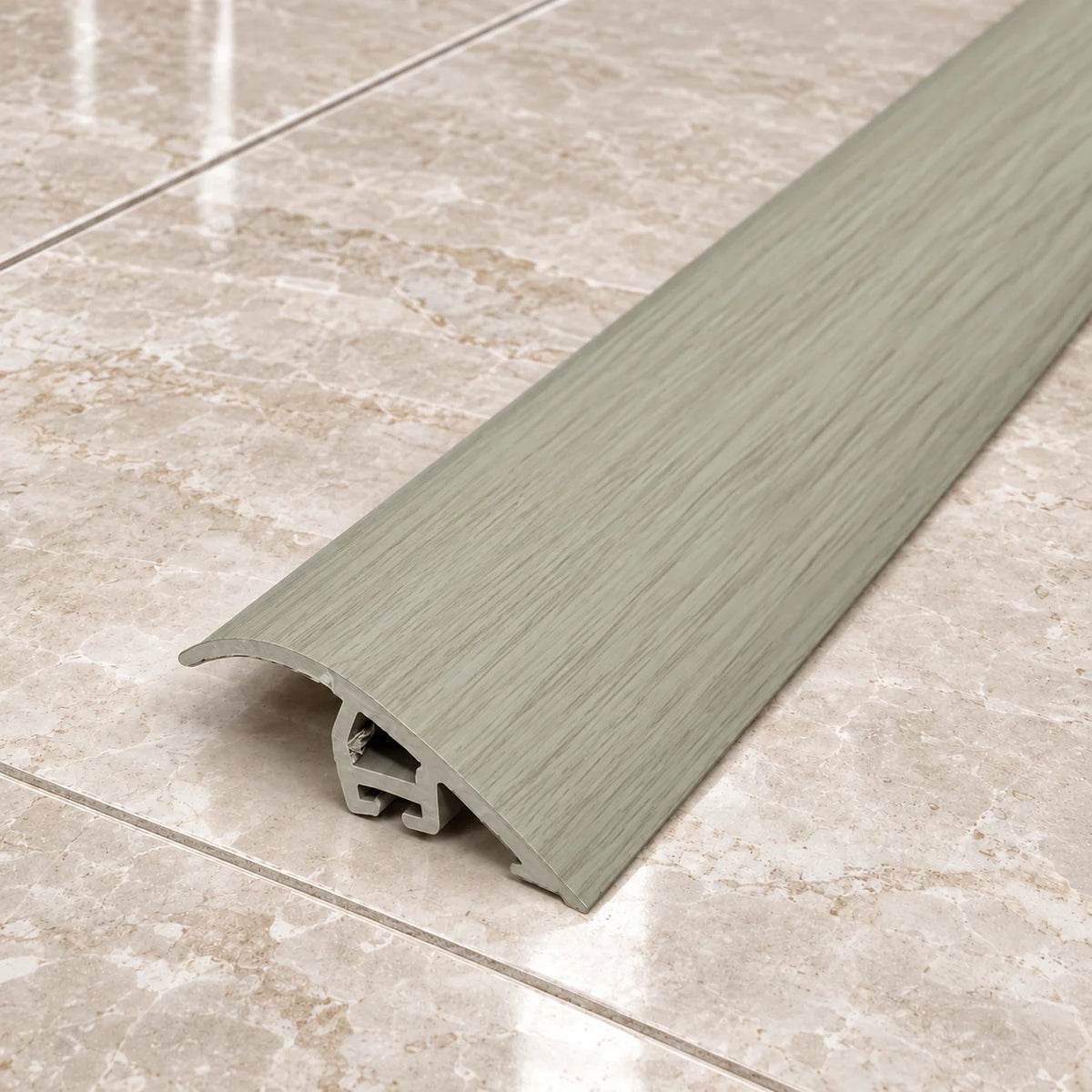 40mm Pvc Wood Effect Door Threshold Ramp Profile In White Pine Color