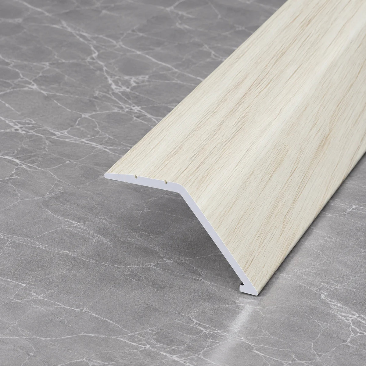 41mm Wood Effect Aluminium Ramp Threshold Strip In White Pine Color