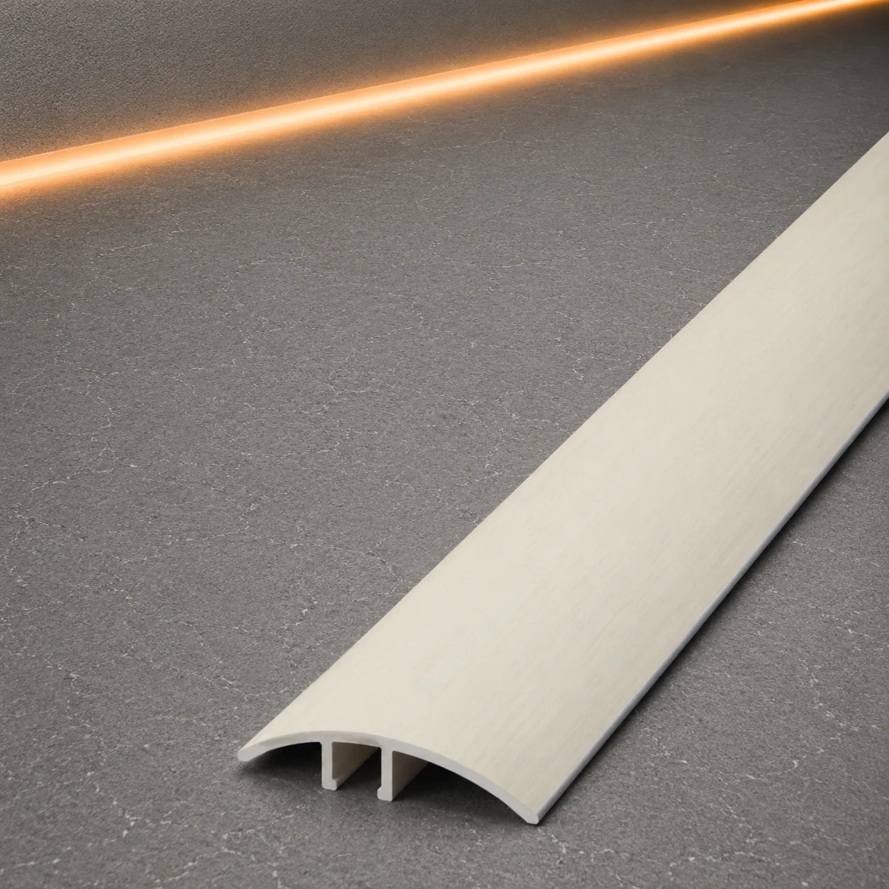 E64 40mm Pvc Wood Effect Door Threshold Strip in White Pine Color