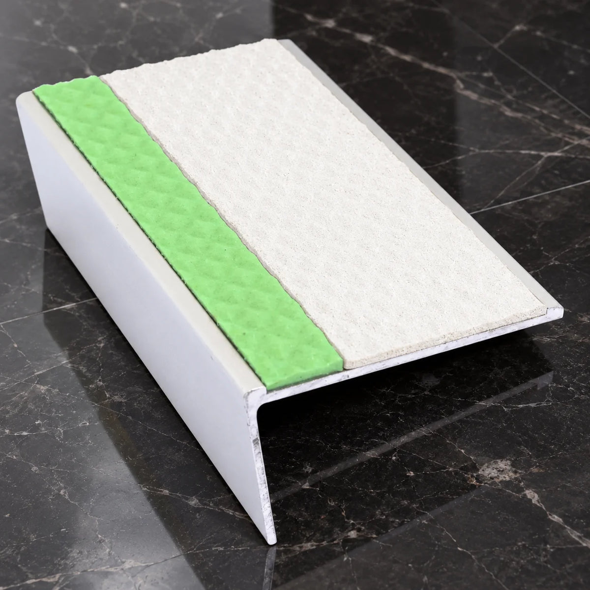 Tredsafe 57x32mm Aluminium Stair Nosing with PVC Insert In White Color