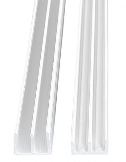 White Vivarium Top & Bottom Glass Runners Double Track for 4mm & 6mm