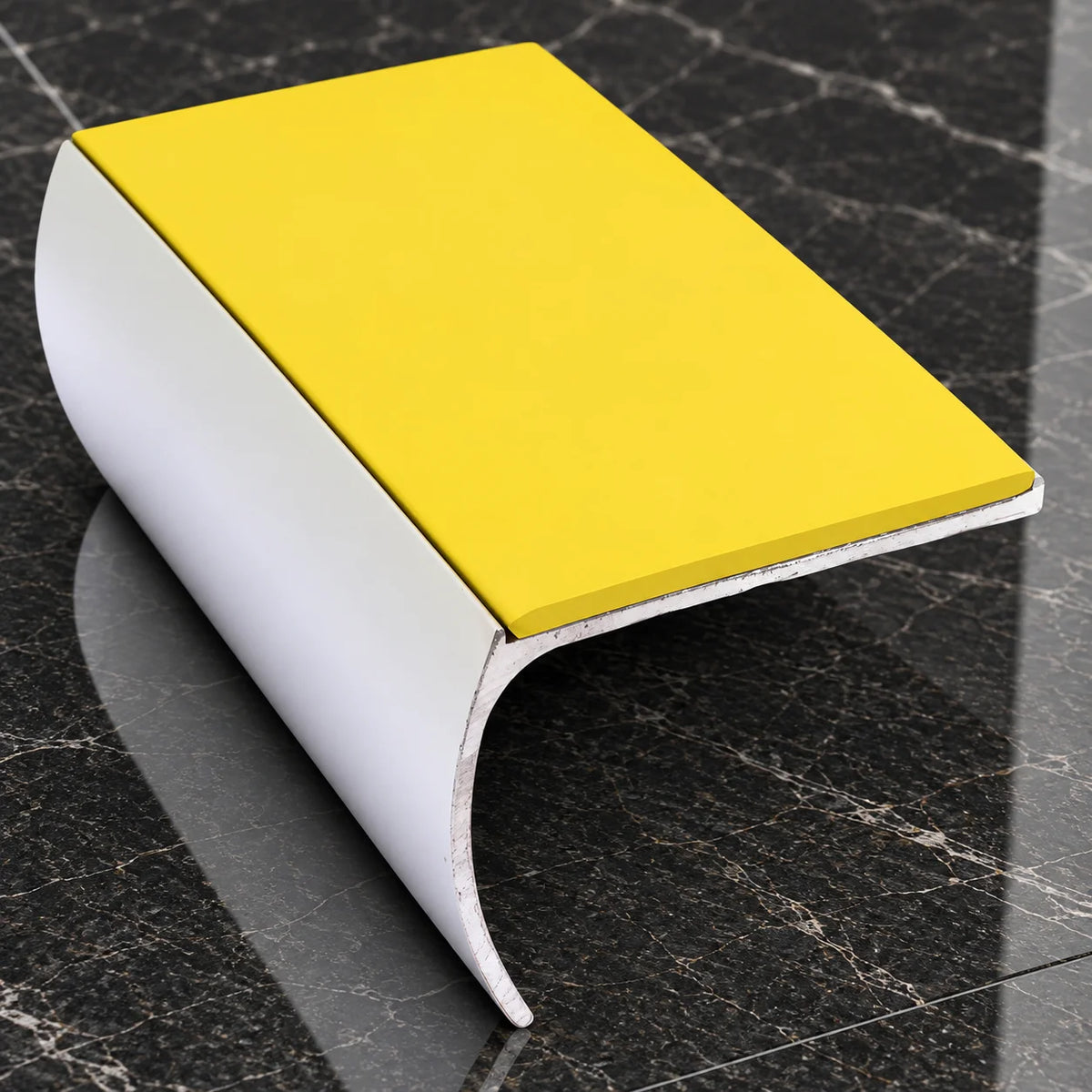 NSL03 57x40mm Aluminium Bullnose Non-Slip Stair Nosing In Yellow Color