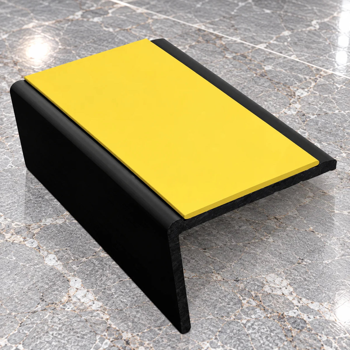 NSP 56x32.5mm Slimline PVC Non-Slip Stair Nosing In Yellow Color