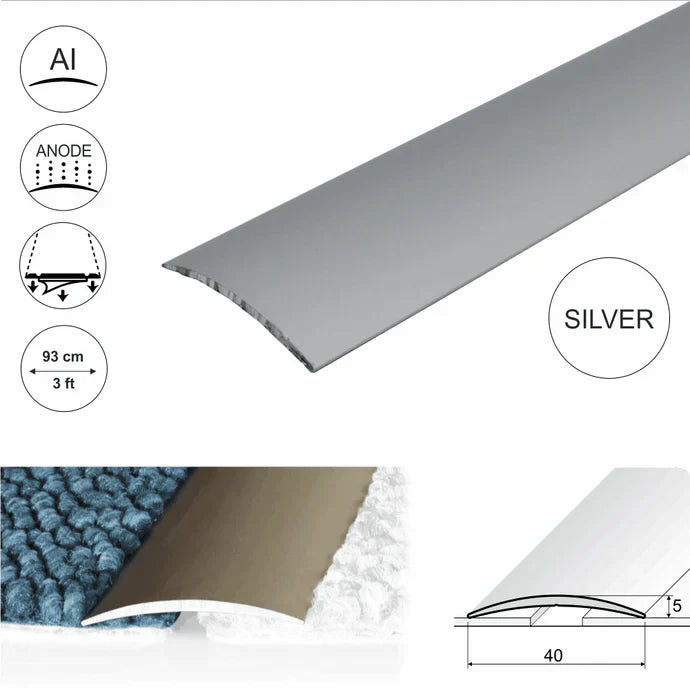 A13 40mm Anodised Aluminium Self Adhesive Door Threshold Strip
