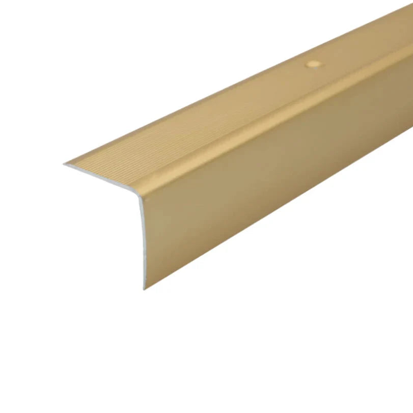 Gold A41 35 x 35mm Aluminium Non Slip Ribbed Treads Stair Nosing Edge Trim