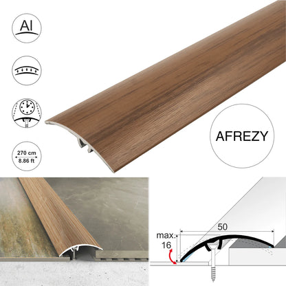 A65 50mm Heavy Duty Aluminium Wood Effect Door Threshold Strip – No Visible Screws