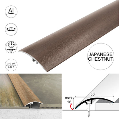 A65 50mm Heavy Duty Aluminium Wood Effect Door Threshold Strip – No Visible Screws