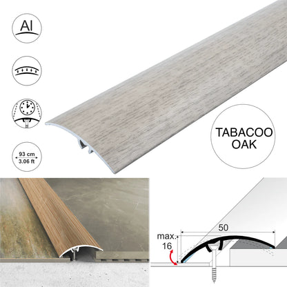 A65 50mm Heavy Duty Aluminium Wood Effect Door Threshold Strip – No Visible Screws
