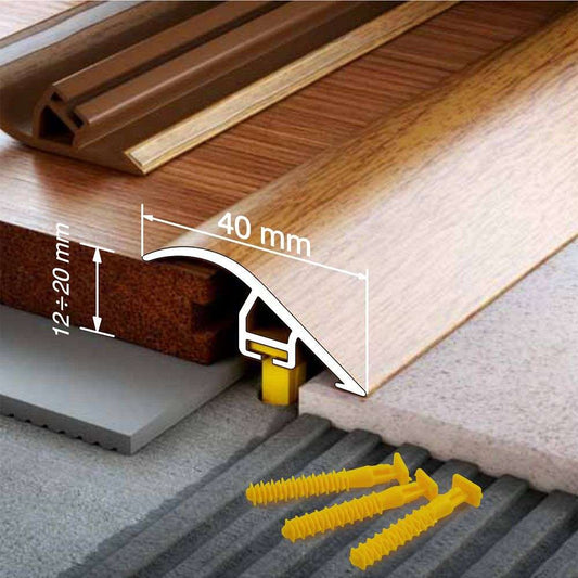 C40 40mm Pvc Wood Effect Door Threshold Ramp Profile