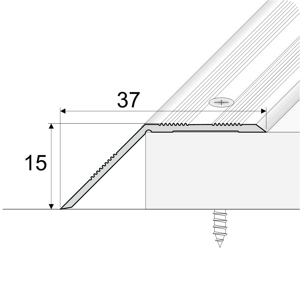 A39 37mm Anodised Aluminium Door Threshold Ramp Profile