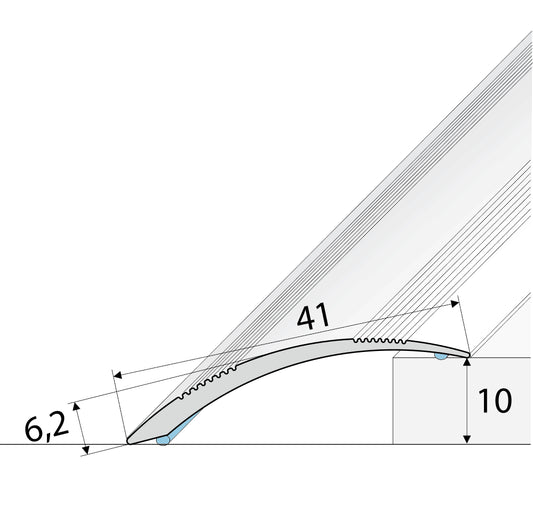 Anodised Aluminium Self Adhesive Door Threshold Ramp Profile