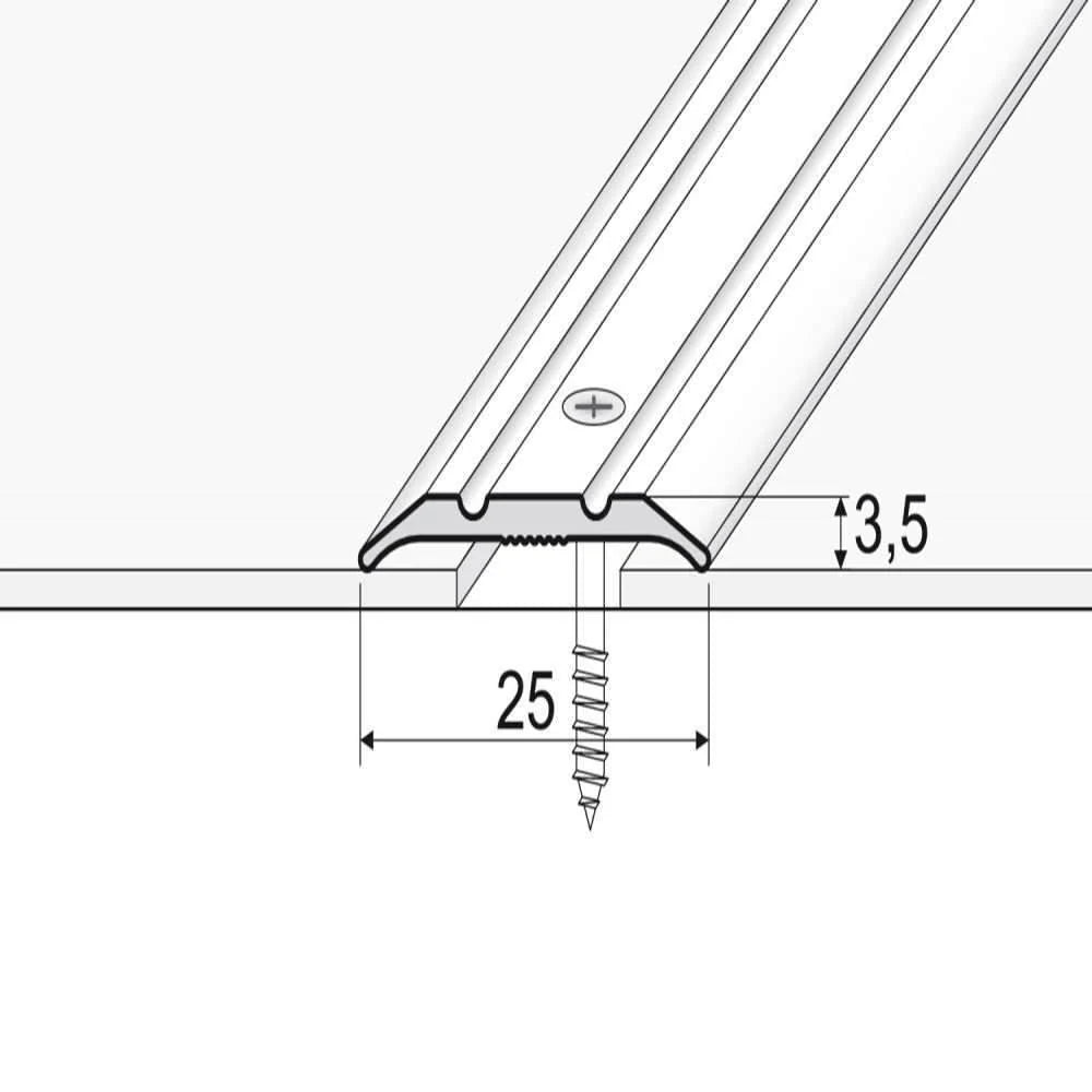 A12 25mm Anodised Aluminium Flat Door Threshold Strip