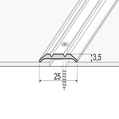 A12 25mm Anodised Aluminium Flat Door Threshold Strip