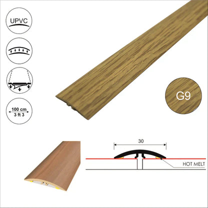 M-M0300 30mm Pvc Wood Effect Flat Self Adhesive Door Threshold Strip