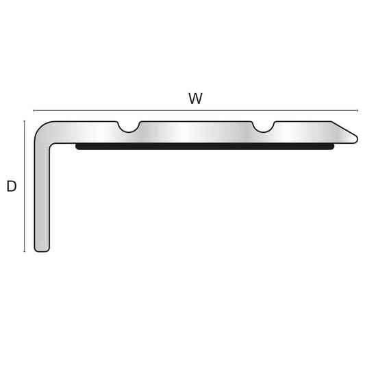 NAS – Aluminium Retro Fit Self Adhesive Non Slip Stair Nosing 30x20mm