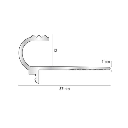NAT – Tile-In Bullnose 10 and 12mm Matt Silver