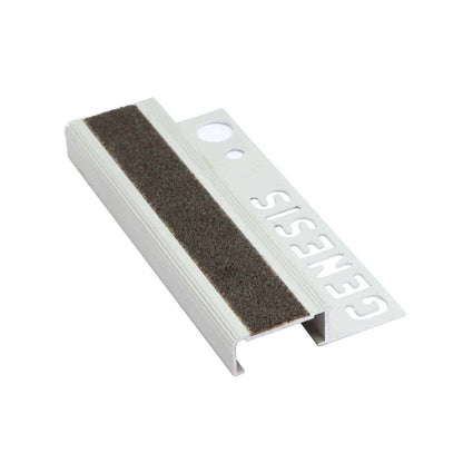 NLC Tile-In Aluminium Stair Nosing with Silicone Carbide Insert – Anti Slip Edge Trim for 10-12.5mm Ceramic Tile Stairs