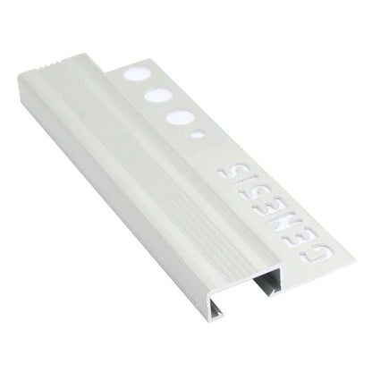 NLM Tile-In Aluminium Stair Nosing 10-12mm Tiles – Grooved Anti Slip Step Edge Trim