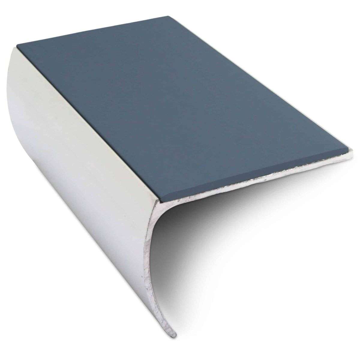 NSL03 57 x 40mm Aluminium Non Slip Stair Nosing Bullnose Edge Trim With Pvc Insert