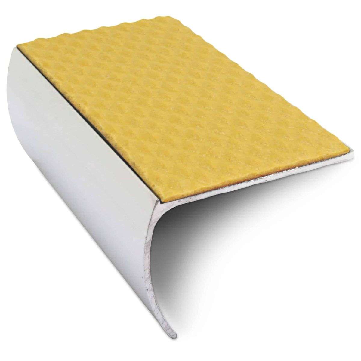 NSL03 Tredsafe 57 x 40mm Aluminium Non Slip Stair Nosing Bullnose Edge Trim With Pvc Insert