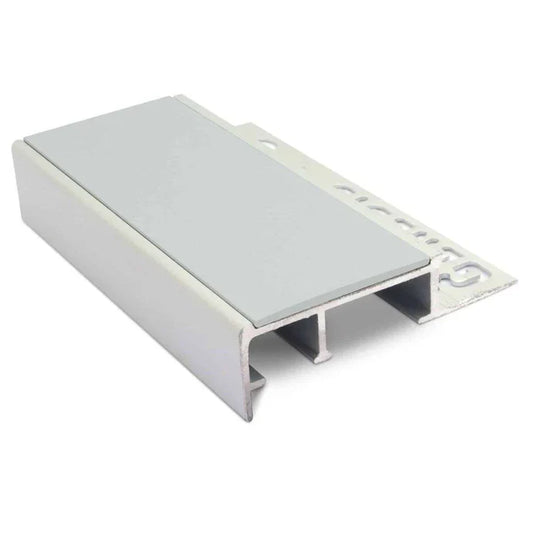 NTS 2.8m Slimline Ceramic Tile-In Non-Slip Aluminium Stair Nosing – PVC Insert