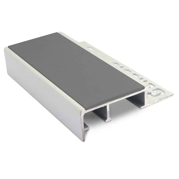 NTS 2.8m Slimline Ceramic Tile-In Non-Slip Aluminium Stair Nosing – PVC Insert