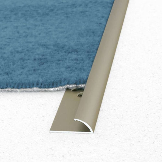 C07 10mm Anodised Aluminium Single Edge Carpet Profile – Carpet to Vinyl Joiner with Screws