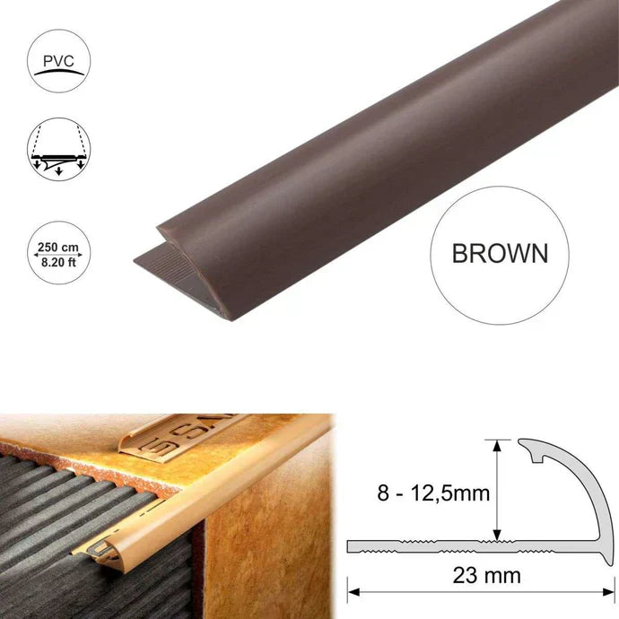 Round Edge PVC Tile Trims Quadrant Tile 8,10,12.5mm