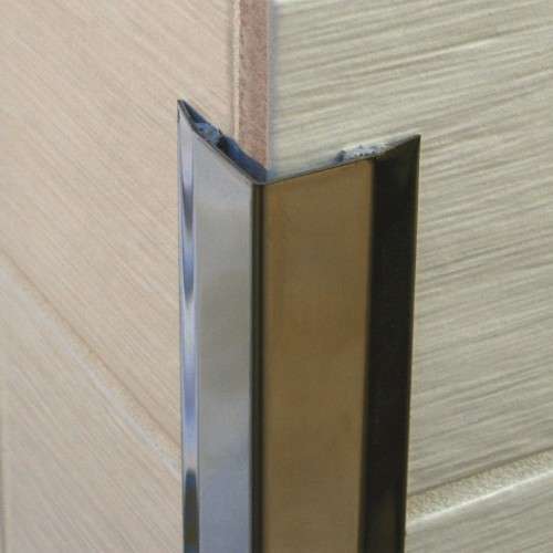 Stainless steel angle wall cladding corner trim protector bevelled edges 50x50mm